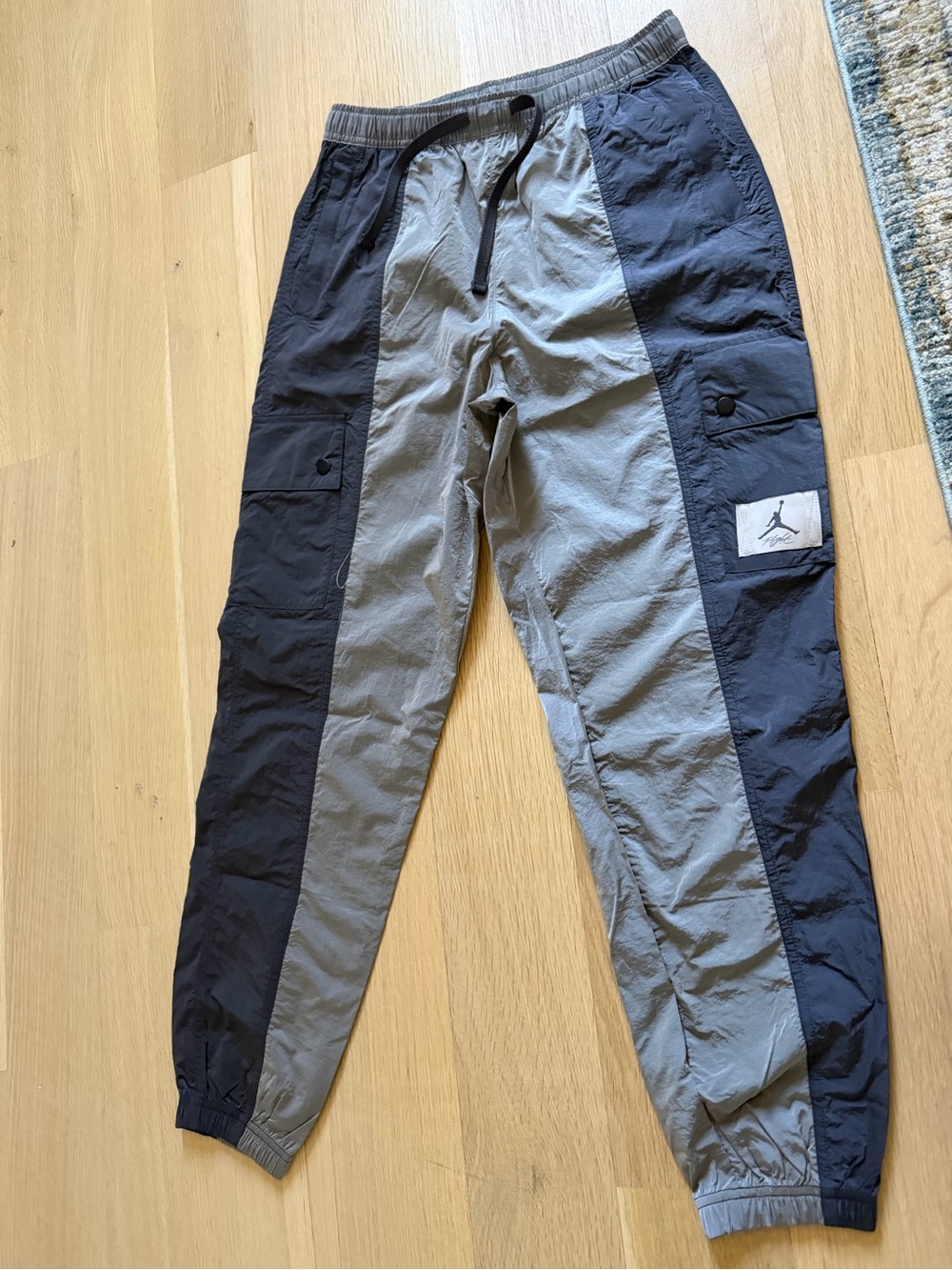 Jordan Black & Gray Colorblock Cargo Track Pants
